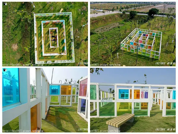 【台中。西屯】水湳普普風濾色地景裝置藝術。彩色玻璃迷宮。來一場光影遊戲