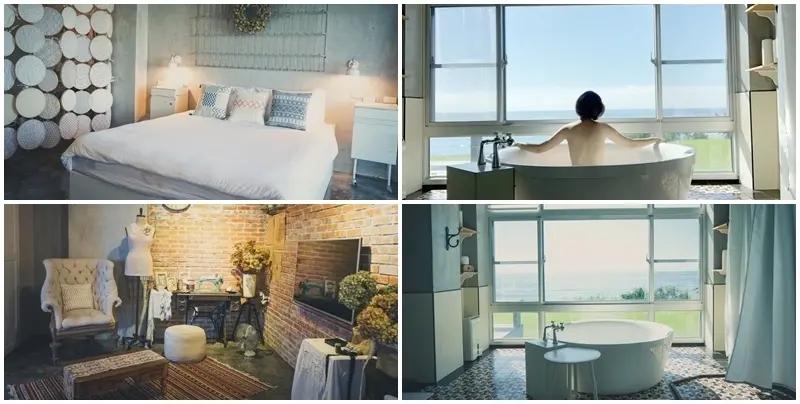 NOOSA 海岸行館 ▏五間不同風格房型 間間給你無敵海景。ROOM A裁縫師 網美級房間風格 住進去認真不想離開。花蓮住宿/海景住宿