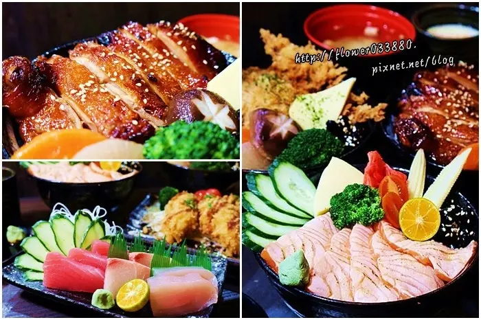 台南聚餐美食 整碗滿滿的日式丼飯都霸氣!油油亮亮的雞腿也太誘人~近台南火車站，內有72席適合聚『五本丼飯專賣會所』