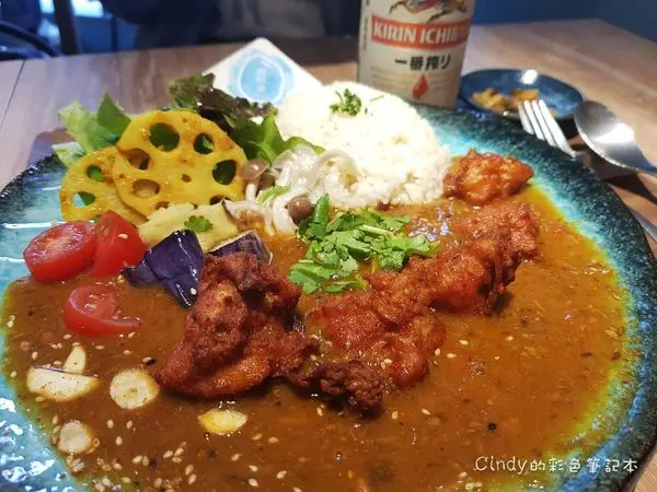 台北中山區【稻町家香料咖哩】蔬菜配色豐富的美味日式咖哩飯!!