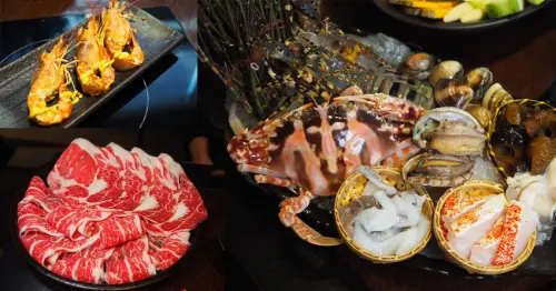 京旺料亭海鮮鍋物｜天母火鍋推薦｜結合鐵板料理與鍋物，超值雙人萬里蟹龍蝦套餐，基隆直送活體七彩龍蝦