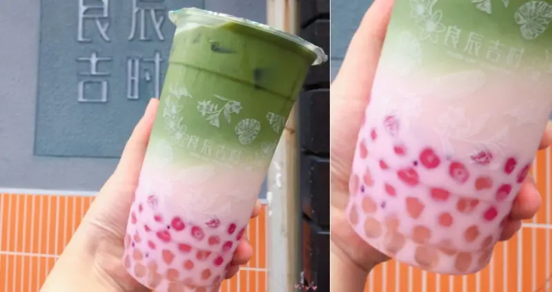 【生活】手搖飲品│良辰吉時。文青風格的杯子搭配彩色珍珠或果昔