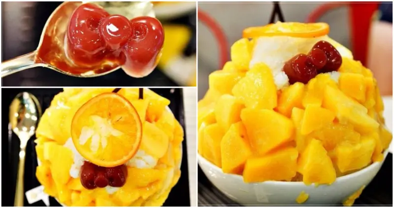 【許甜記-水果甜點專賣】淡水捷運站～純正不加一滴水，新鮮好滋味，連外國遊客都必來的店，超奢華黑櫻桃熔岩巧克力／芒果冰／微酸檸檬派／奇異果翡翠綠／木瓜鮮奶