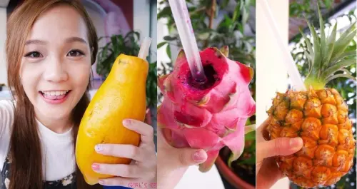 台北ＩＧ熱門飲料果汁推薦 | 古月茶飲文化 （文末送八折優惠券）一整顆西瓜、鳳梨、木瓜牛奶