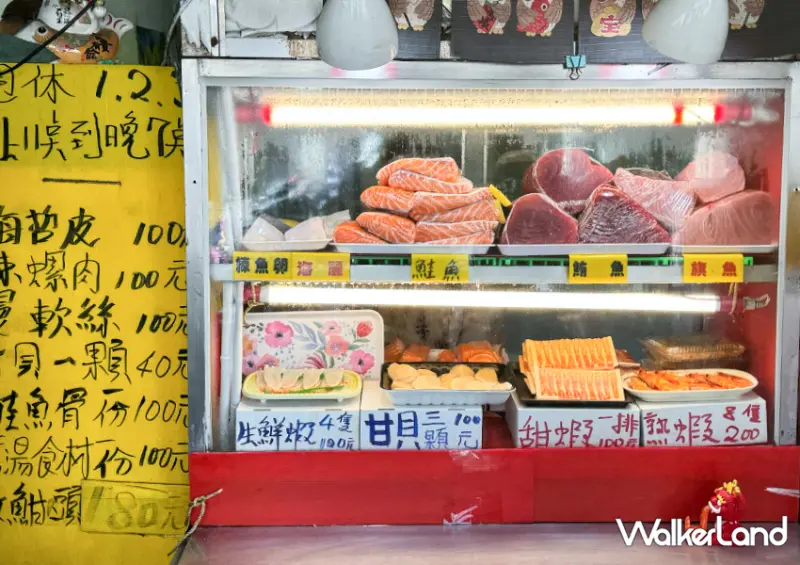 八斗子百元生魚片「和平島橋頭 安生魚片」鮪魚鮭魚通通100元/ WalkerLand窩客島整理提供 未經許可不可轉載。