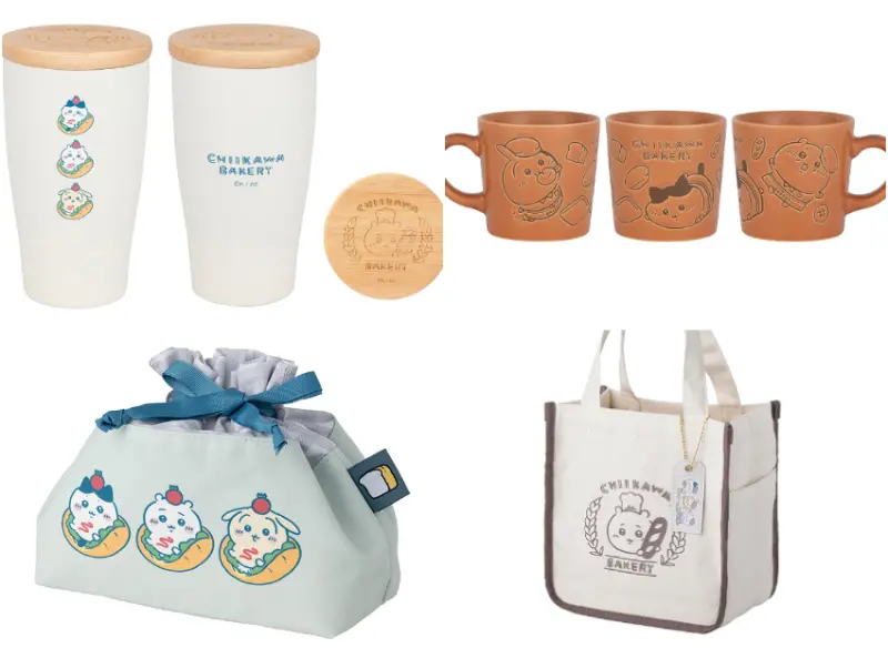 ▲東京原宿「吉伊卡哇麵包店」店內多達38款的限定周邊商品 / ちいかわベーカリー提供、WalkerLand窩客島整理