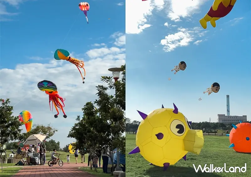 每週都有！台中風箏「后里環保公園」蠟筆小新、鯨鯊風箏超壯觀/ WalkerLand窩客島整理提供 未經許可不可轉載。