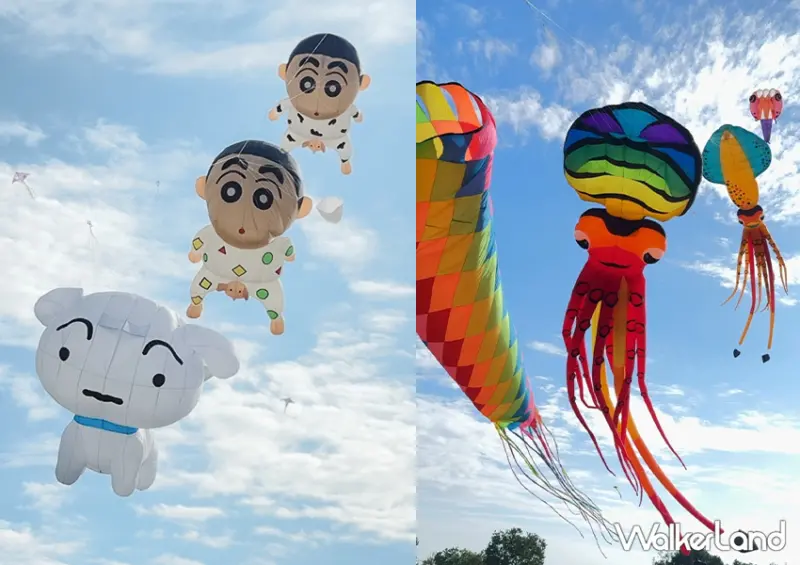 每週都有！台中風箏「后里環保公園」蠟筆小新、鯨鯊風箏超壯觀/ WalkerLand窩客島整理提供 未經許可不可轉載。