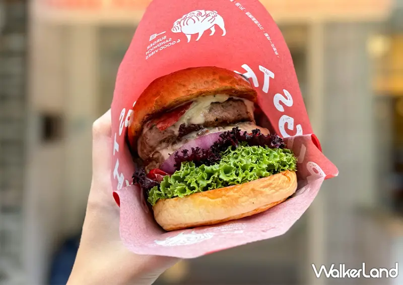 ▲東區新開幕漢堡店「Three Pugs 三巴漢堡」推薦菜單：油漬大蒜美乃滋漢堡/ WalkerLand窩客島整理提供