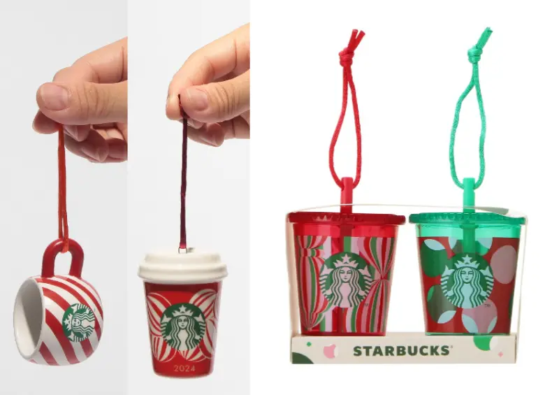 日本星巴克聖誕節將經典的咖啡杯縮小成為吊飾 / 圖片來源：Starbucks Coffee Japan