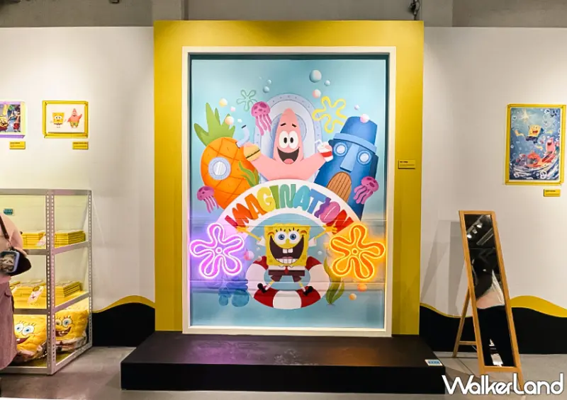 ▲▼台北華山「海綿寶寶快閃店」設計以畫廊概念為核心，25位藝術家的作品被精心陳列於展區內 / WalkerLand窩客島 蕭芷琳 拍攝​​​​​​​