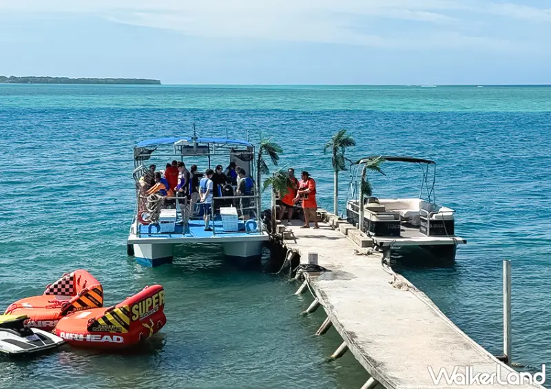 ▲▼關島旅遊推薦「Bikini Island Club 比基尼島」不只可以自駕水上摩托車，還能搭乘香蕉船體驗 / WalkerLand窩客島 蕭芷琳 拍攝