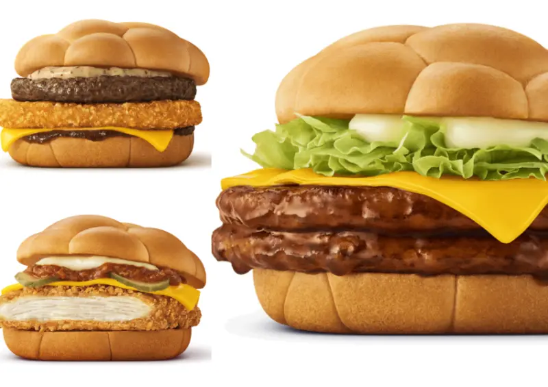 ▲日本麥當勞 x EVA「M號機漢堡」以動漫裡的「AT力場」概念，打造出全新麵包 / マクドナルド提供、WalkerLand窩客島整理​​​​​​​