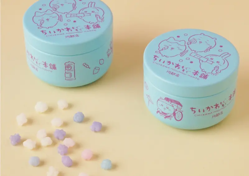 ▲▼埼玉縣川越「吉伊卡哇 MOGUMOGU 本舖」推薦品項：圖案蝦仙貝、造型金平糖罐 / ちいかわもぐもぐ本舗提供、WalkerLand窩客島整理
