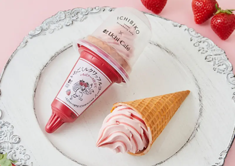 ▲▼日本超商 LAWSON 草莓季 2025「草莓霜淇淋甜筒」343円(税込)/ LAWSON提供、WalkerLand窩客島整理