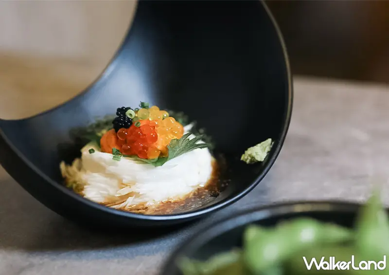 ▲▼信義安和美食「酒叁炭火居酒屋」推薦菜單：山藥細麵、日本和牛橫隔膜 / WalkerLand窩客島 蕭芷琳 拍攝