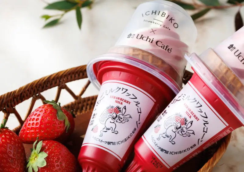 ▲▼日本超商 LAWSON 草莓季 2025「草莓霜淇淋甜筒」343円(税込)/ LAWSON提供、WalkerLand窩客島整理