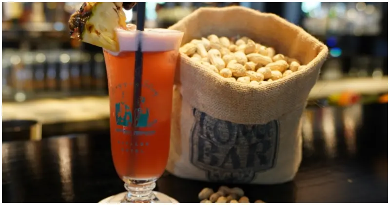 新加坡司令發源地！調酒迷必衝傳奇新加坡酒吧「Long Bar」，喝新加坡司令配整袋花生。