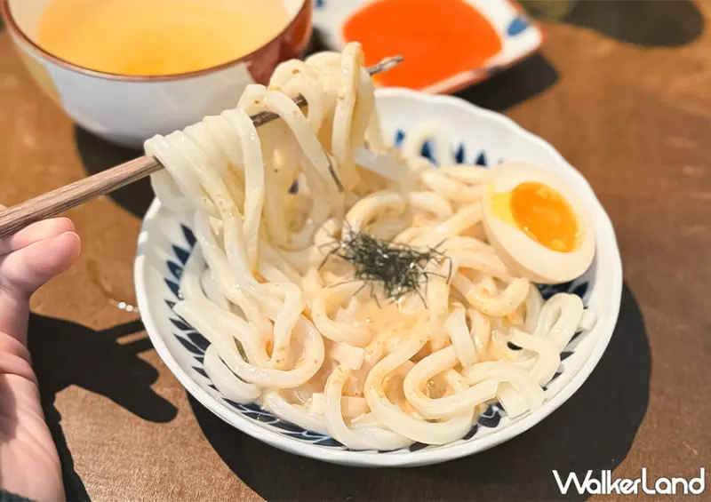 ▲桃園車站美食「萩佃」菜單推薦：胡麻烏龍冷麵 $60 / WalkerLand窩客島 蕭芷琳 拍攝