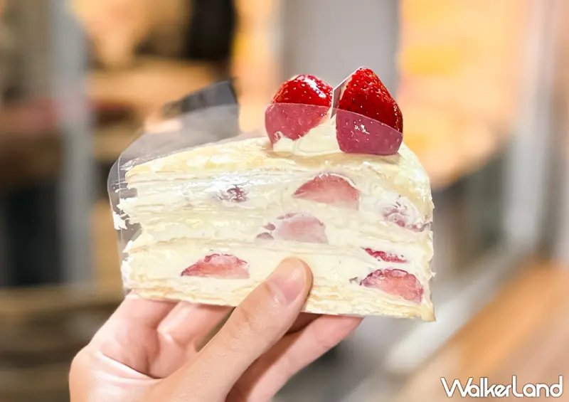 ▲基隆咖啡廳「三奇壹號咖啡館」推薦菜單：草莓千層 $220 / WalkerLand窩客島 蕭芷琳 拍攝