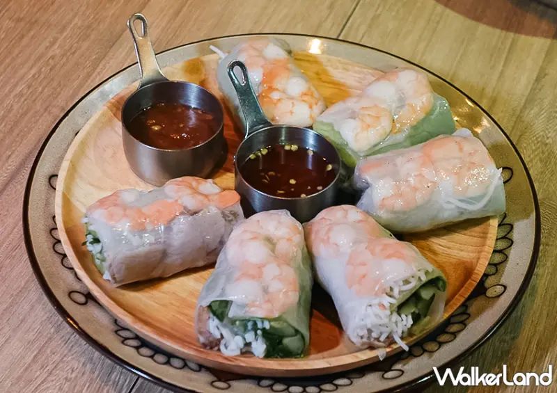 ▲▼大巨蛋美食「ABV南洋餐酒館」推薦菜單：甘蔗蝦、越式生春捲 / WalkerLand窩客島 蕭芷琳 拍攝