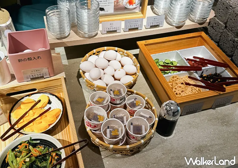 ▲東京飯店推薦「VESSEL INN 高田馬場」早餐 buffet 還有自日本全國各地的美食 / WalkerLand窩客島 蕭芷琳 拍攝