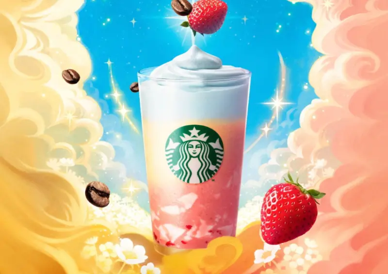 ▲味覺變化的星冰樂！日本星巴克「春空咖啡星冰樂」3/12開賣 / スターバックス提供、WalkerLand窩客島整理