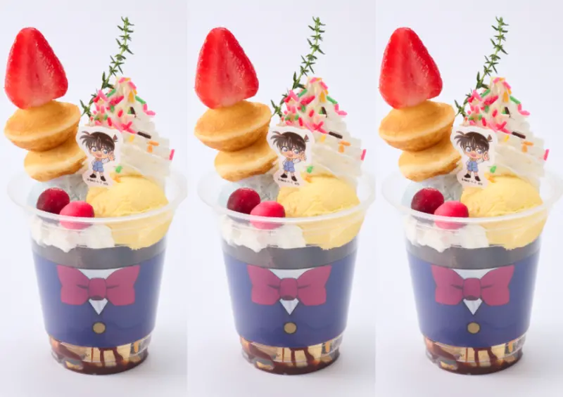 ▲東京景點「名偵探柯南 x 東京晴空塔」江戶川柯南特製聖代 / 東京晴空塔提供、WalkerLand窩客島整理