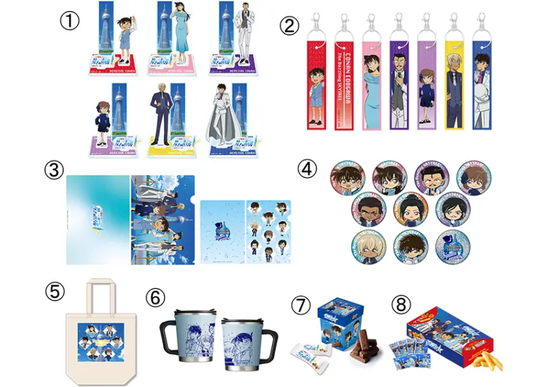 ▲東京景點「名偵探柯南 x 東京晴空塔」聯名商品一覽表 / 東京晴空塔提供、WalkerLand窩客島整理