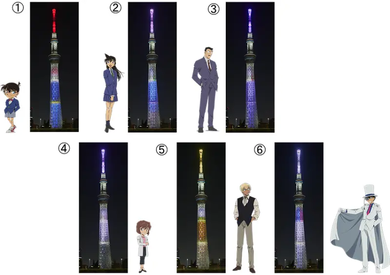 ▲東京晴空塔「名偵探柯南特別燈光秀」粉絲千萬不能錯過 / 東京晴空塔提供、WalkerLand窩客島整理