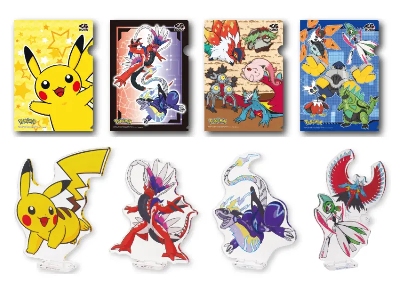 ▲「日本藏壽司 x 寶可夢」活動滿額贈：透明文件夾、壓克力立牌 / くら寿司提供、WalkerLand窩客島整理​​​​​​​​​​​​​​