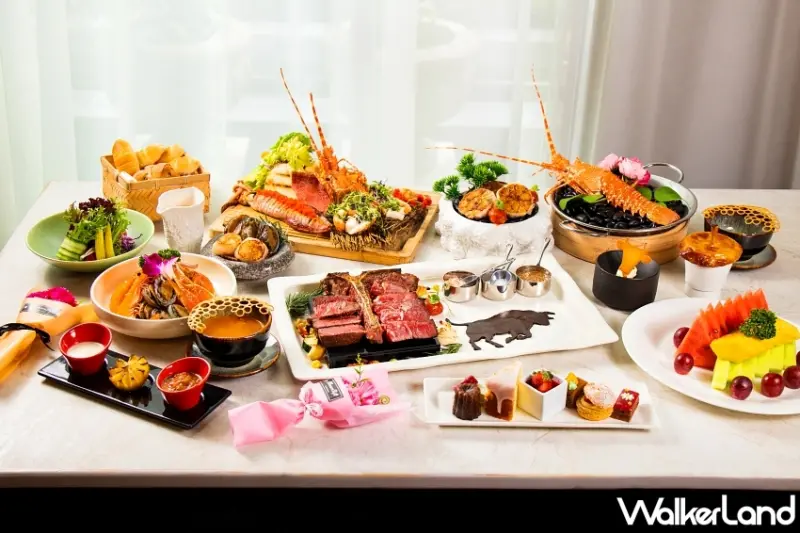 此次母親節吃到飽套餐設計細緻，包含主廚特製湯品三選一、生鮮沙拉吧無限享用，再從十款主菜中選出一份精選料理