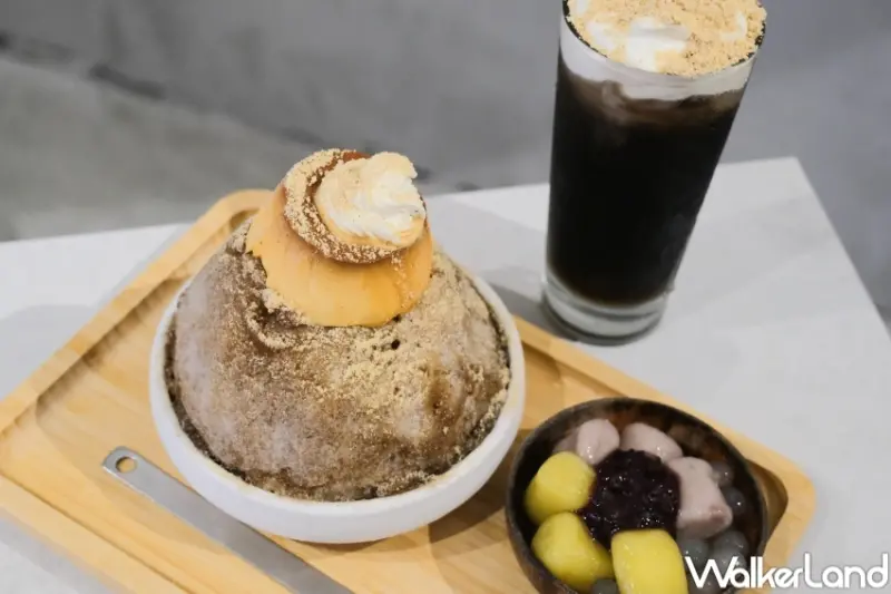 ▲八時神仙草X嘎哩咖啡聯名，麵茶奶蓋布蕾雪花冰、麵茶奶蓋仙草茶、仙草奶茶品同步開賣 / WalkerLand窩客島 張人尹 拍攝
