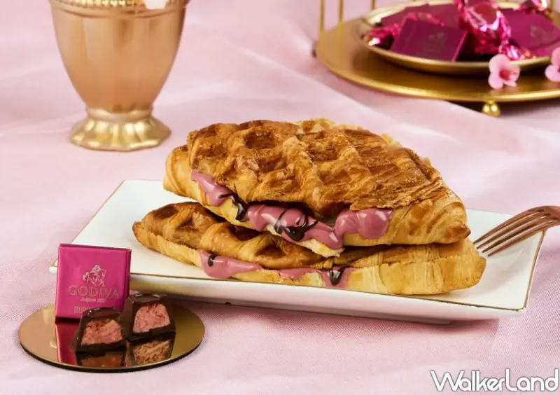 ▲巧克力吃新品！GODIVA紅寶石巧克力可芙粉嫩登場，買禮盒送霜淇淋 / GODIVA 提供、WalkerLand窩客島整理