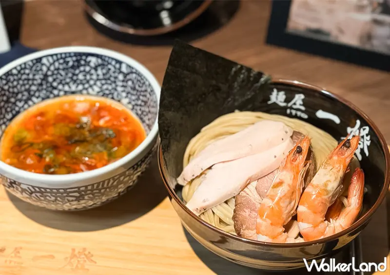 ▲高雄拉麵推薦「麵屋一燈」推薦菜單：濃厚海老沾麵 $328 / WalkerLand窩客島 蕭芷琳 拍攝​​​​​​​