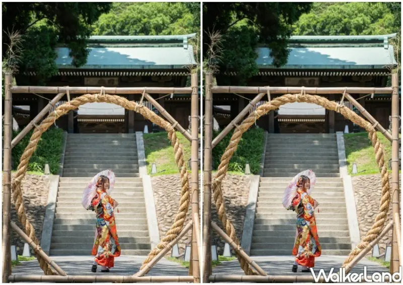 ▲桃園神社提供日式浴衣體驗，拍出各種美照 / 桃園神社 提供、WalkerLand窩客島整理​​​​​​​