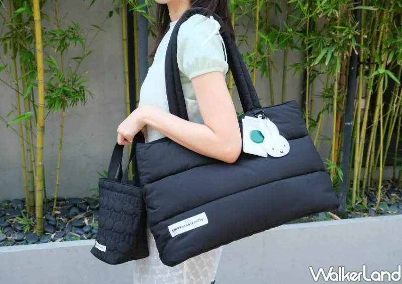 ▲星巴克miffy聯名包款滿滿的設計細節，包括米飛兔形狀的縫線，小巧思設計 / WalkerLand窩客島 鄭雅之 拍攝