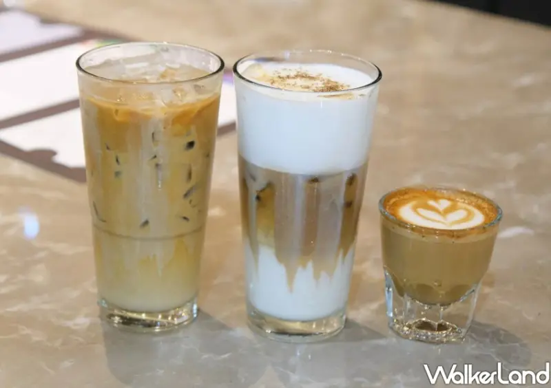 ▲星巴克摩登典藏吧檯新飲品「典藏綿雲瑪奇朵」、「典藏冰搖濃粹咖啡」、「典藏柯塔多」 / WalkerLand窩客島 鄭雅之 拍攝
