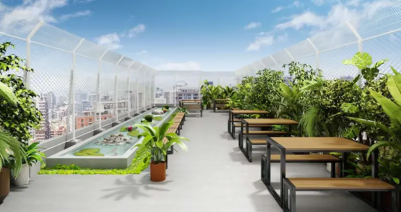 ▲館內屋頂露台讓遊客可以與可愛鴨子親密互動。