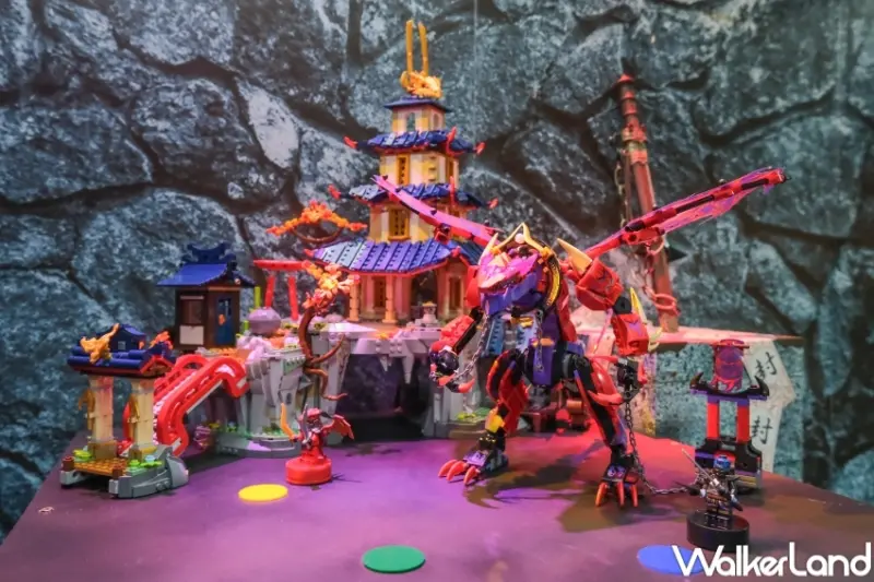 ▲樂高旋風忍者®盒組，包括「混沌龍雷牙」、「赤地的機械人風暴騎士」與「神主專注龍」 / WalkerLand窩客島 張人尹 拍攝