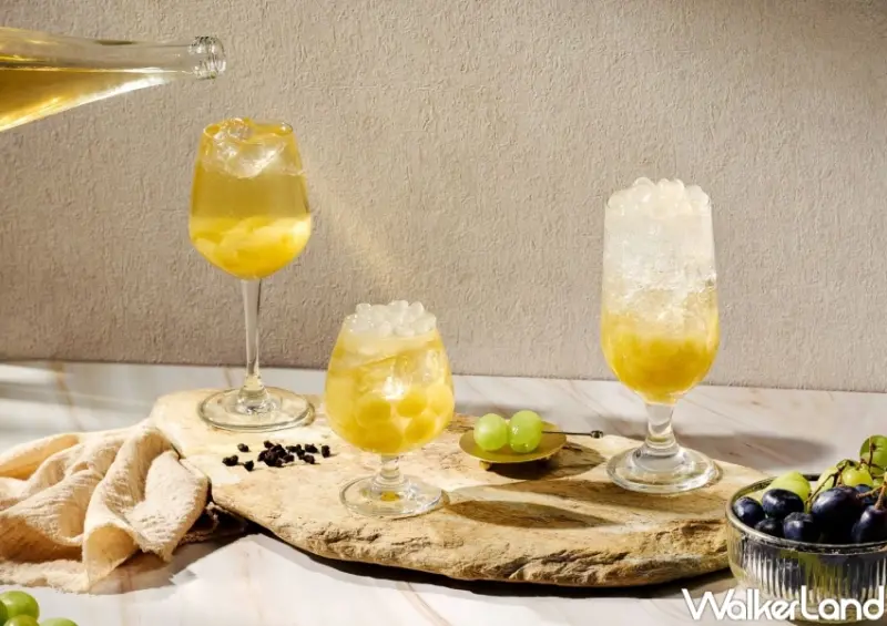 ▲吃茶三千新品夏日沁葡萄5/15起登場，首週買兩杯送絲巾 / 吃茶三千提供、WalkerLand窩客島整理