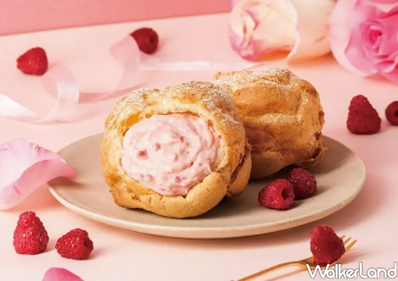 ▲5月全新亮相的「玫瑰覆盆子泡芙」/ beard papa’s 提供、WalkerLand窩客島整理