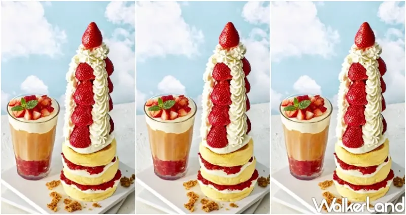 35公分舒芙蕾草莓塔！FLIPPER’S插旗信義區Dream Plaza，台北101造型舒芙蕾草莓塔必吃。