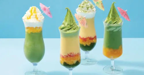 台北抹茶控衝辻利！4款抹茶芒果飲料新品，週末兩杯任選75折。