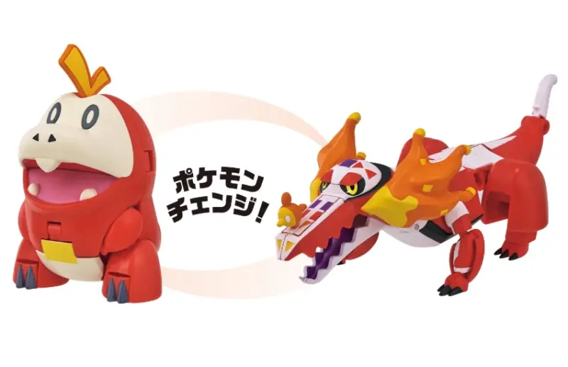 ▲呆火鱷與爆焰鱷獸的變形。