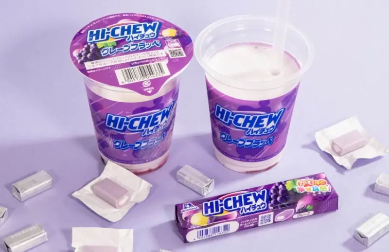 用喝的森永嗨啾！日本全家超狂聯名，直接把「嗨啾葡萄」變成冰沙。