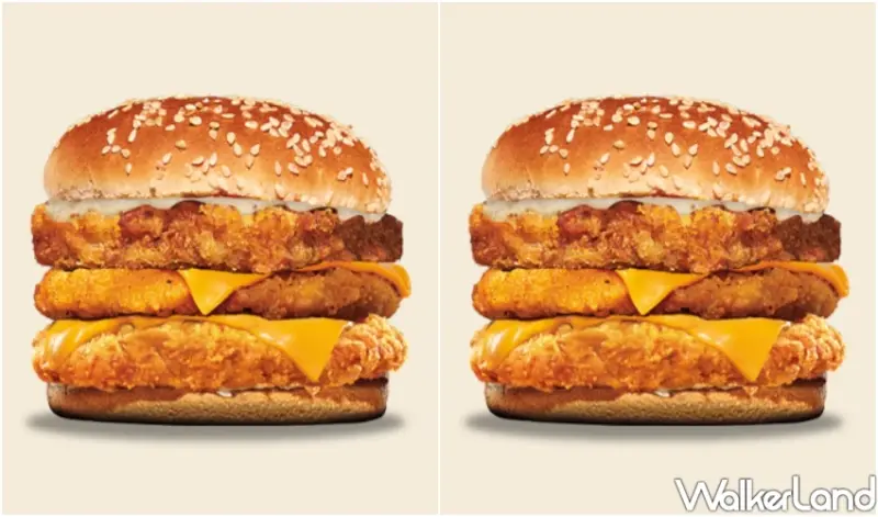 中元普渡就拜漢堡王！超狂「三牲漢堡」三層厚漢堡回歸，只賣32天。