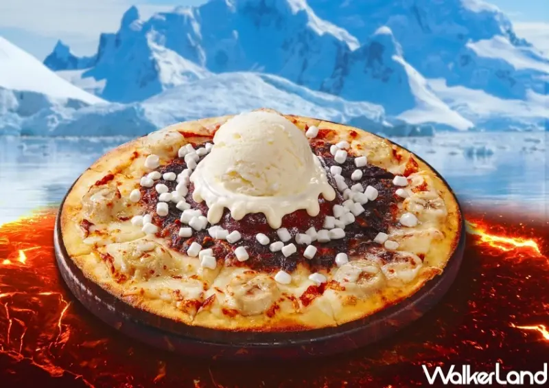 火山披薩變冰山披薩！達美樂Ｘ哈根達斯可可冰山披薩，披薩半價買一送一開吃。