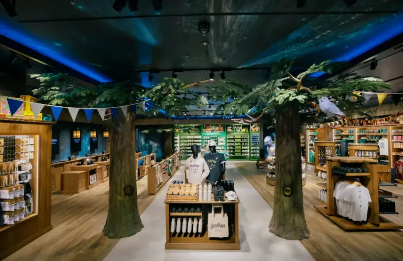 哈利波特日本首間旗艦店內裝首度公開，「禁忌森林」主題綠意空間和鷹馬互動，還有魔法購物體驗全揭露。