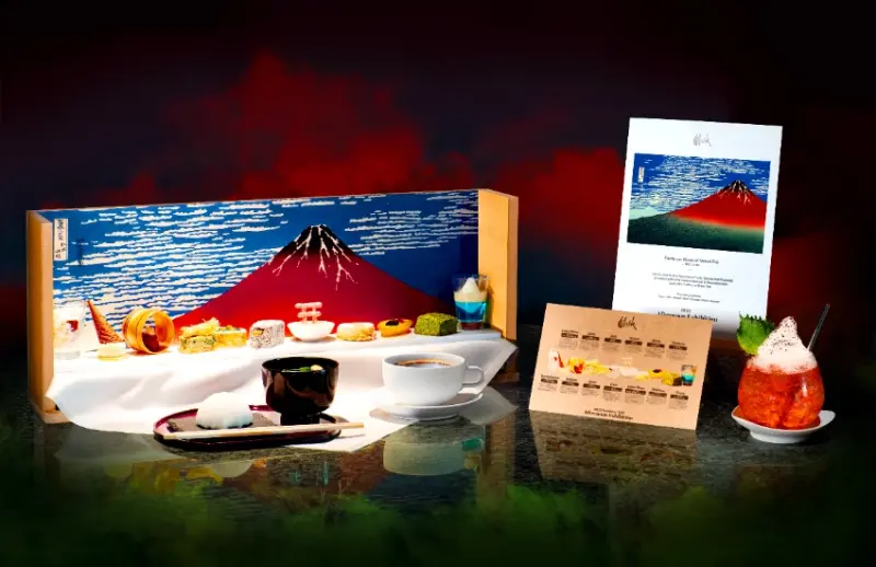 mesm東京攜手墨田北齋美術館聯名，以五感體驗浮世繪大師葛飾北齋經典作品打造特別下午茶。